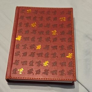 Elegant Red Notebook with Gold Accents of Mickey Mouse